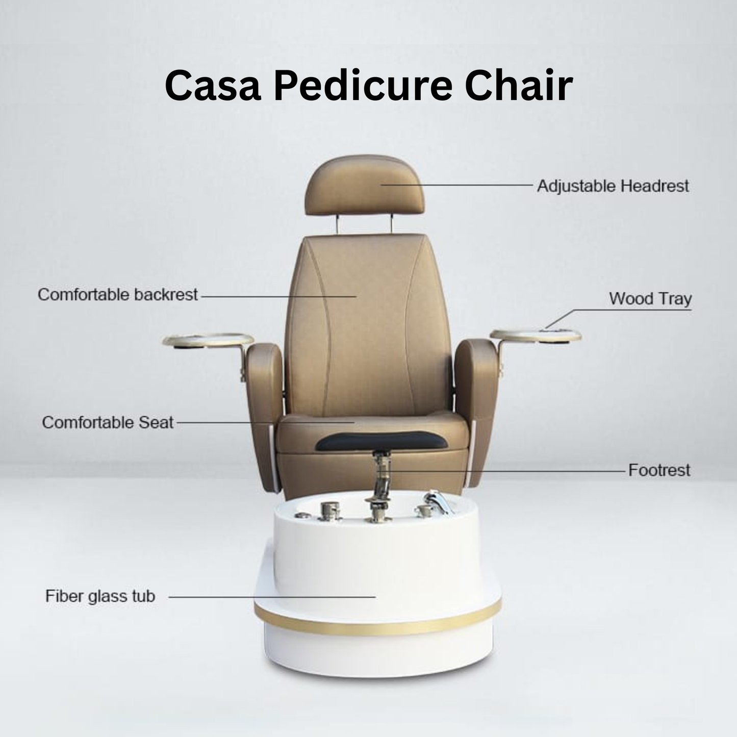 Casa Pedicure Chair Station with Whirlpool Pipeless Manicure Foot Spa Pedicure Chair