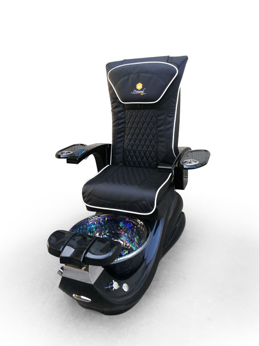 Pedicure Chair ASPA Diamond - Black Base - Black Armrest
