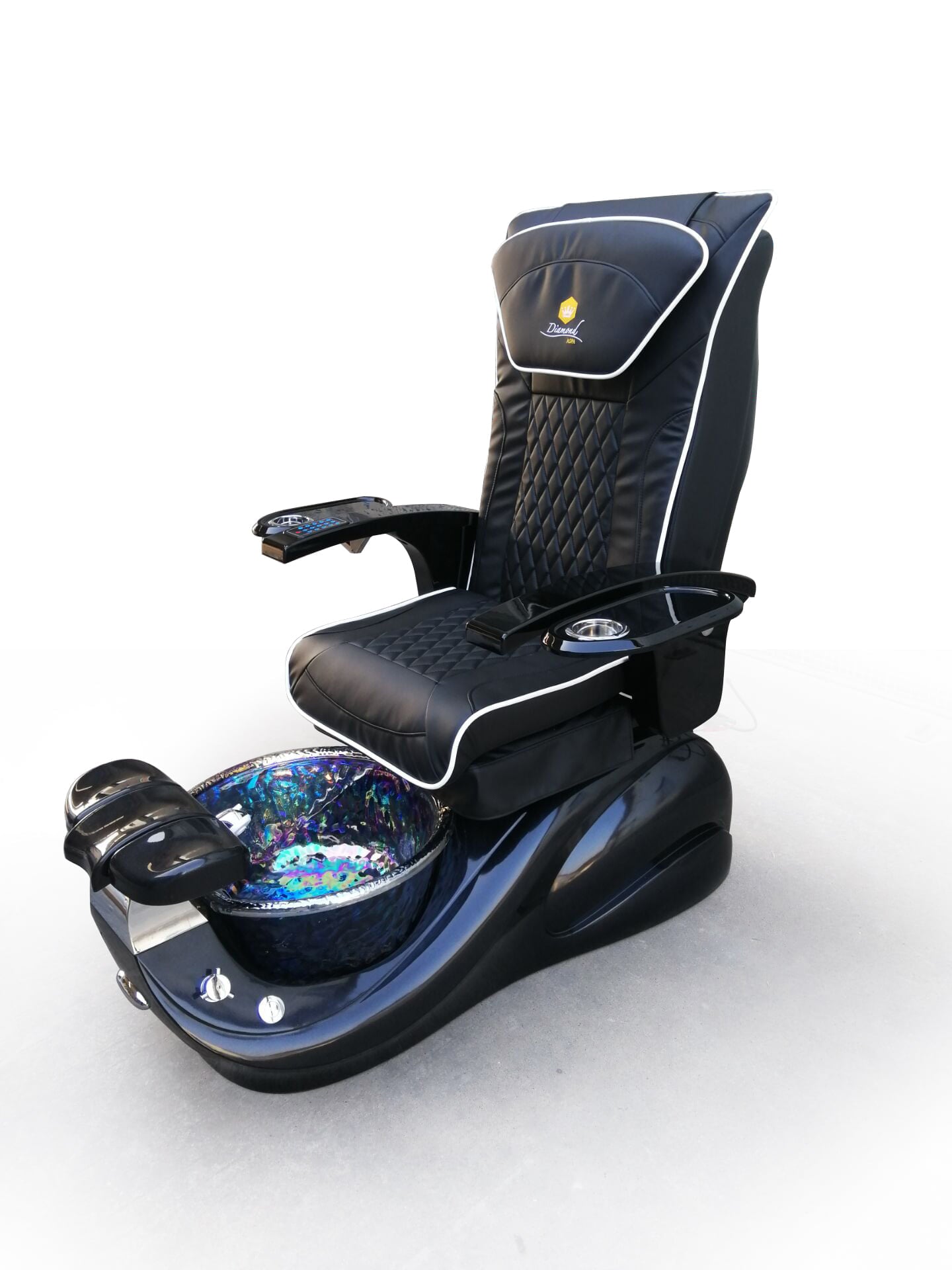 Pedicure Chair ASPA Diamond - Black Base - Black Armrest