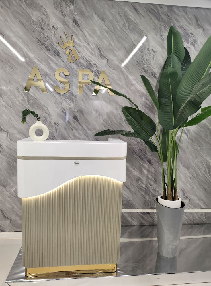 Madrid Reception Desk - White & Olive 80 cm