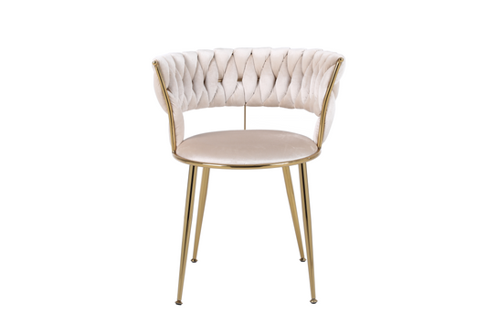 Camellia Cream & Gold Waiting/ Dining Chair