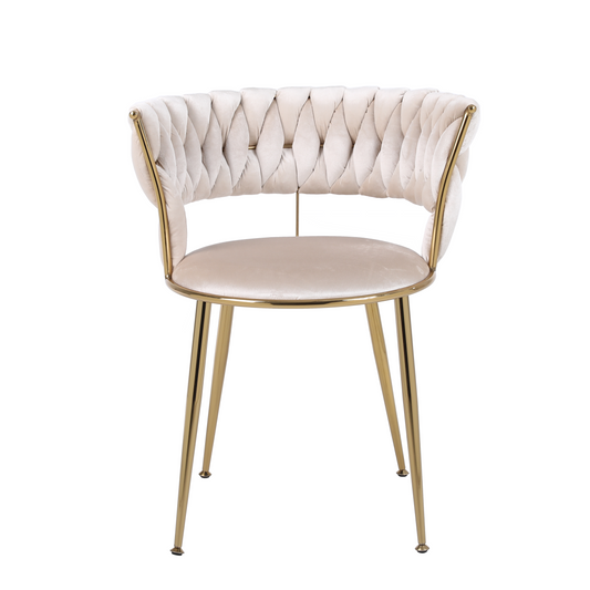 Camellia Cream & Gold Waiting/ Dining Chair