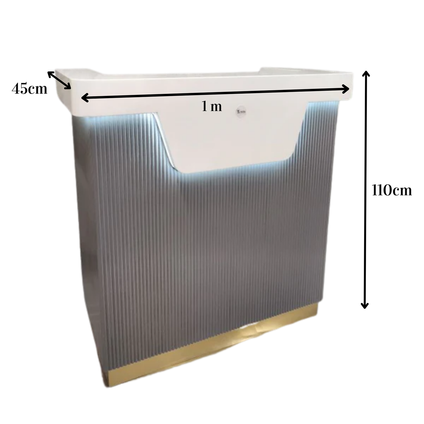 Valentino Reception Desk: Grey, Cream, Olive Gold