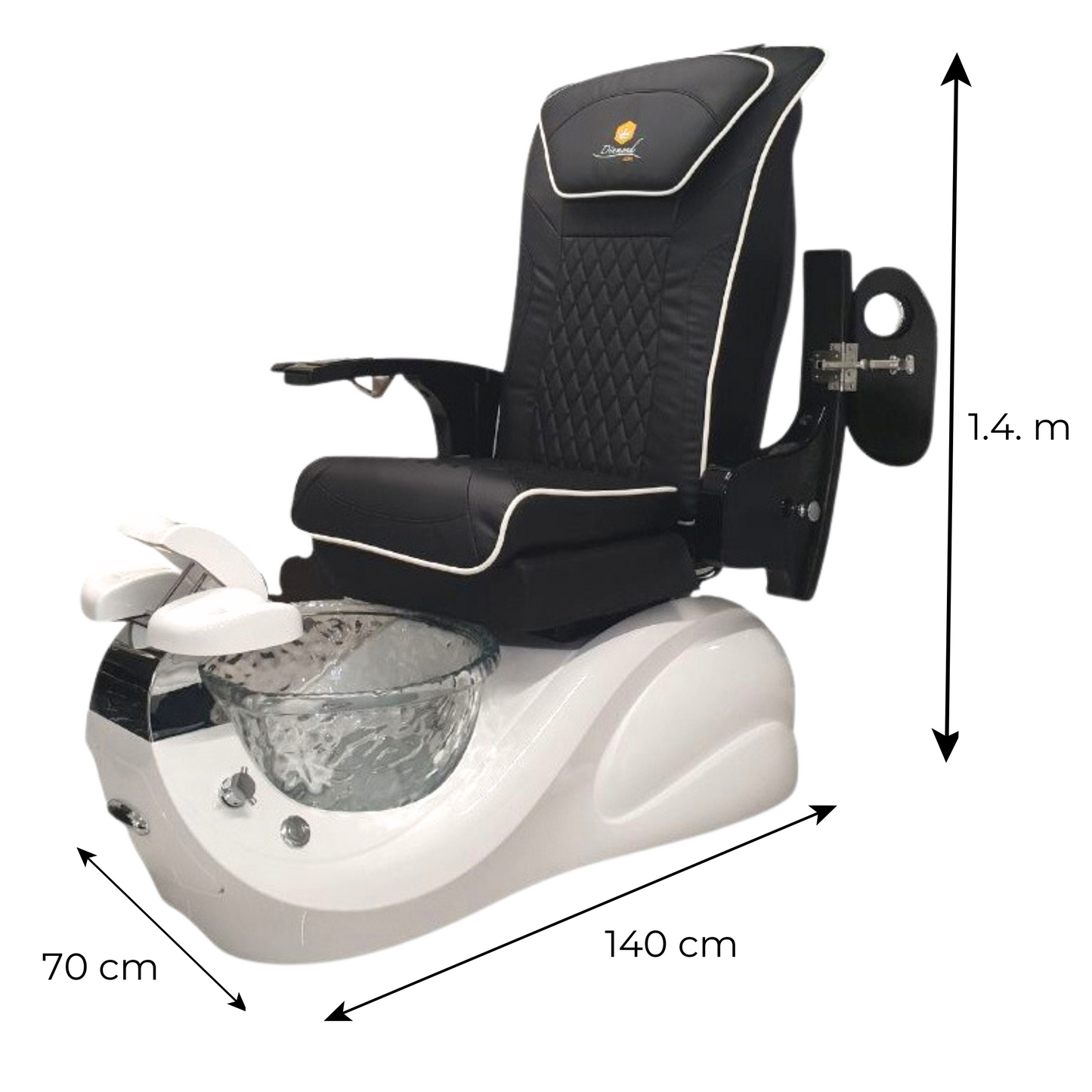Ghế Pedicure ASPA Diamond - Chân đen - Tay vịn đen