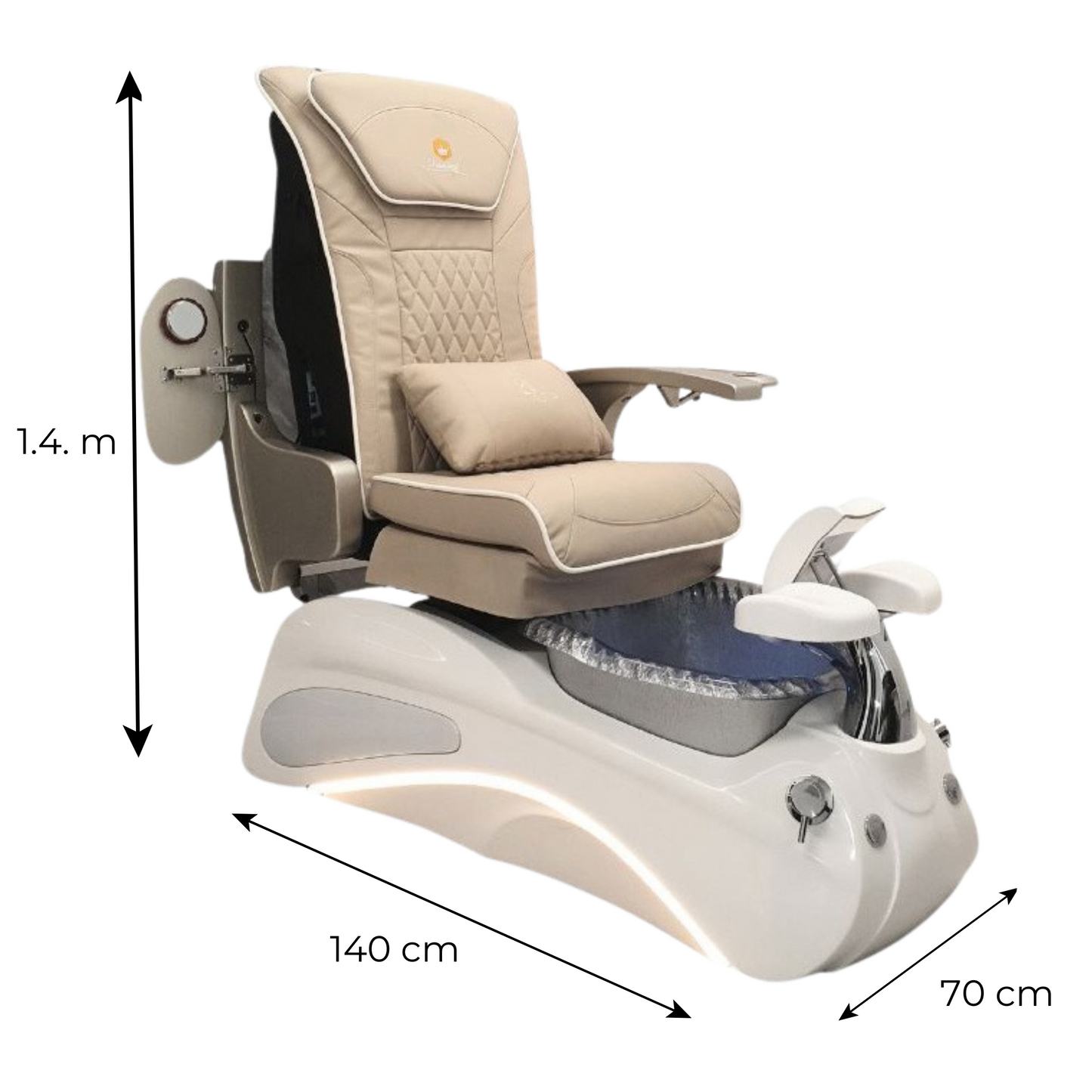 Ghế làm Pedicure ASPA Platinum - Tay Vịn Vàng - Chậu Bạc B2