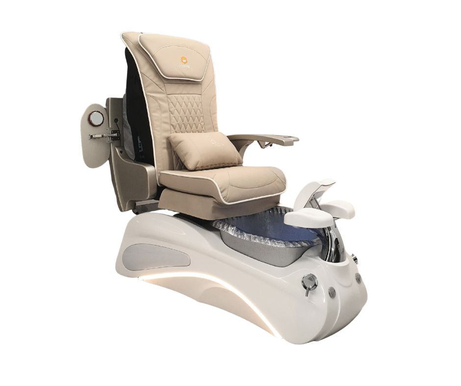 Pedicure Chair ASPA Platinum - Gold Armrest - Silver Bowl B2