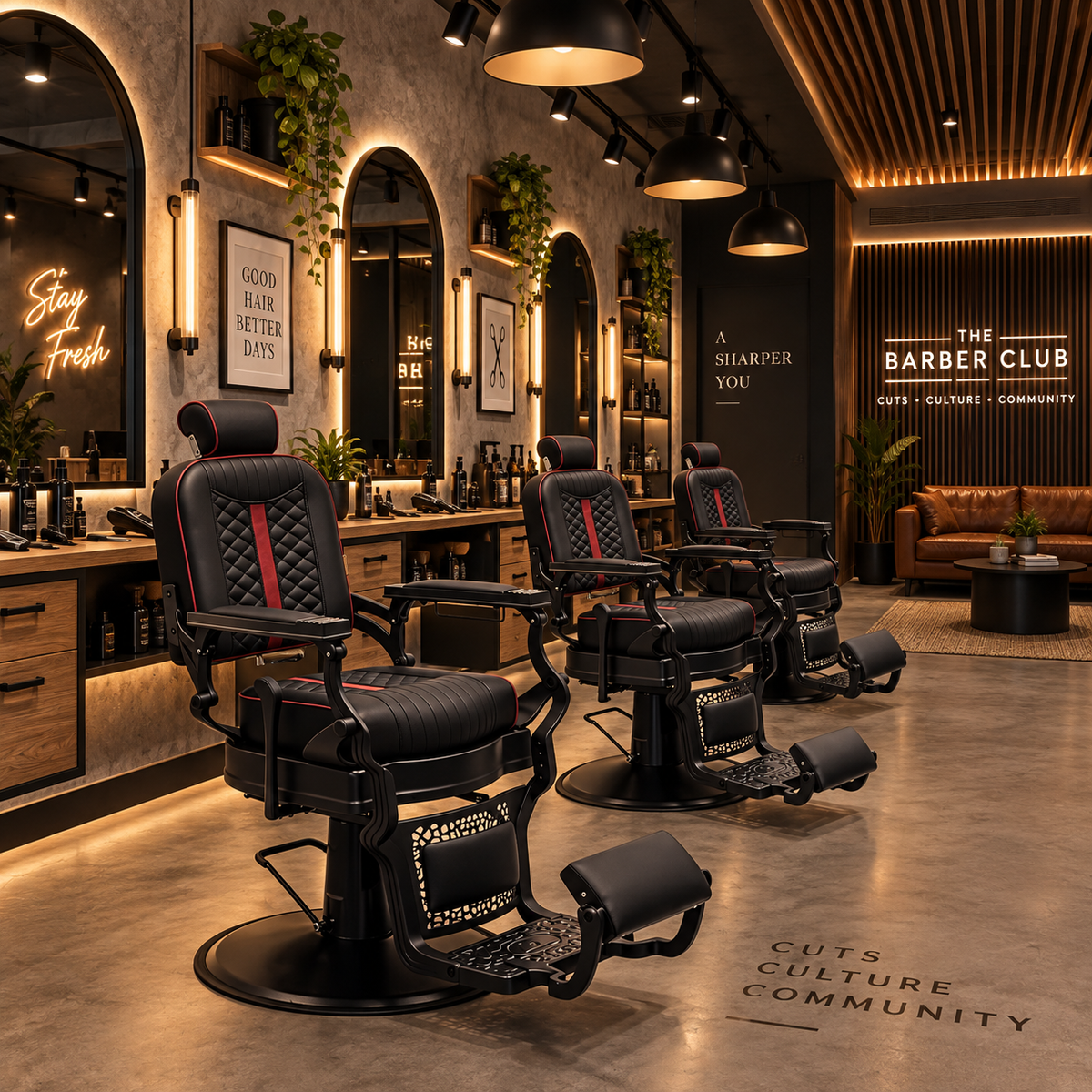 Juniper Barber Hairdressing Styling Chair Black SY1601