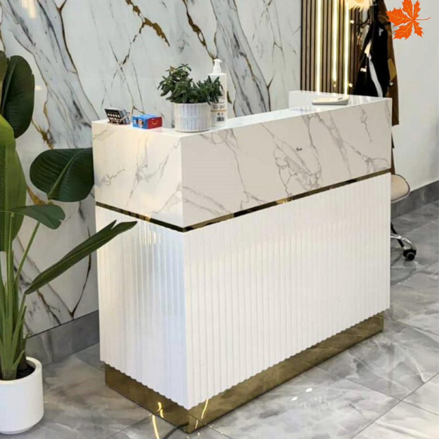 Lisbon Marble Reception Desk 1 metre SL10