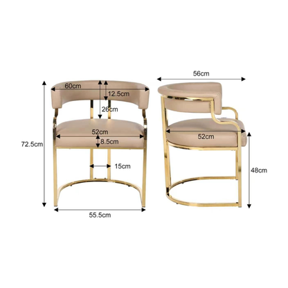 Bella Customer Chair Gold Frame Leg