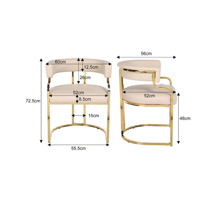 Bella Customer Chair Gold Frame Leg