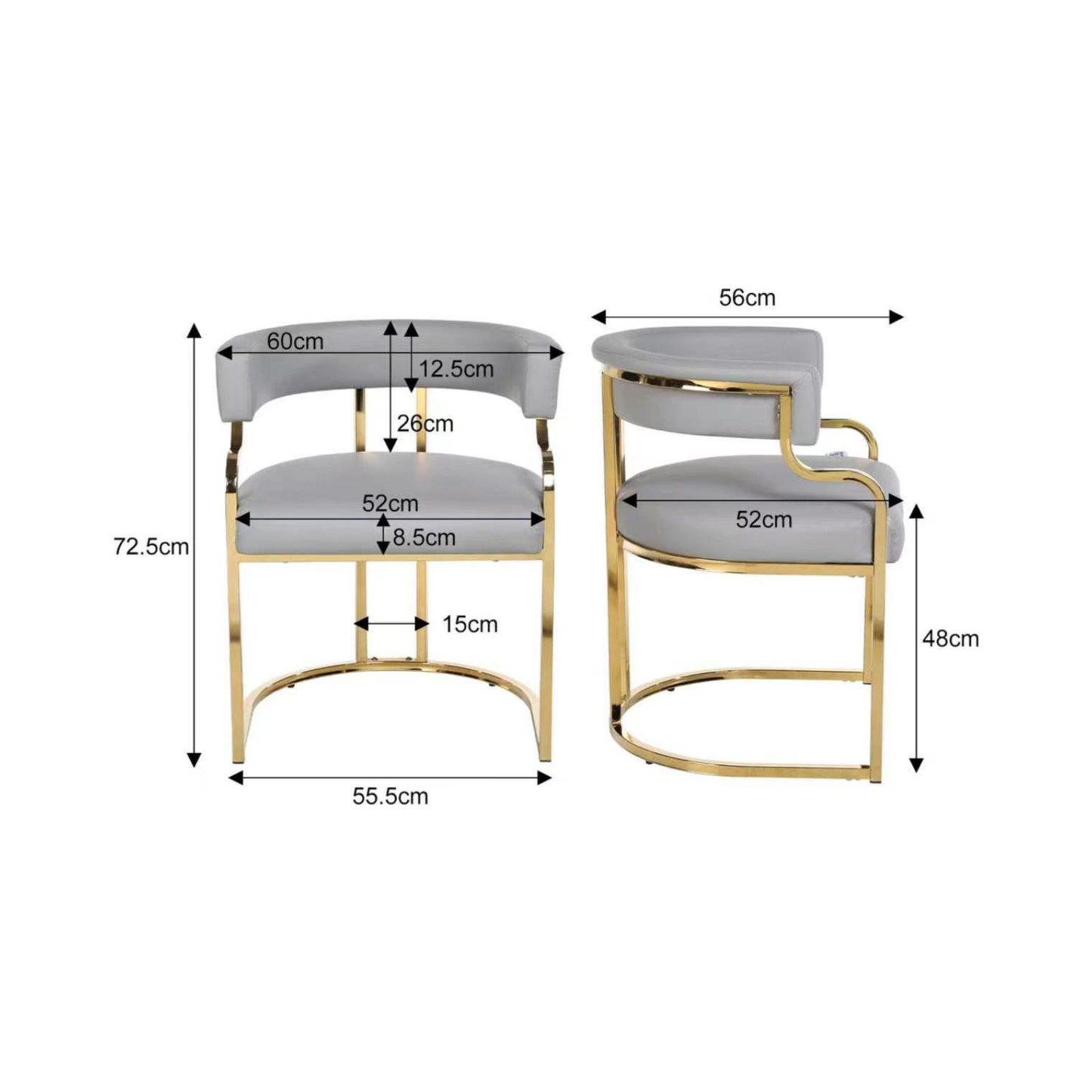 Bella Customer Chair Gold Frame Leg