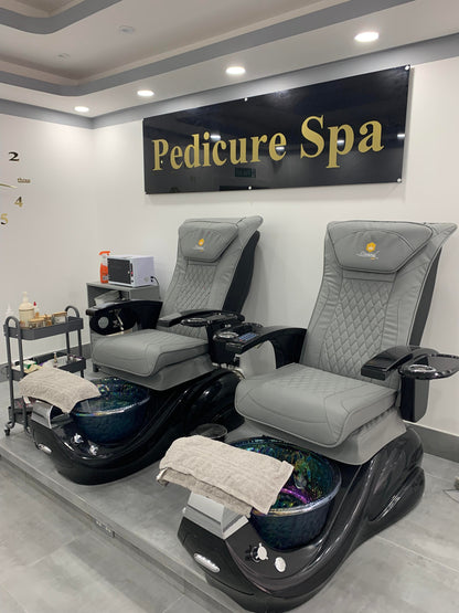 Pedicure Chair ASPA Diamond - Black Base - Black Armrest