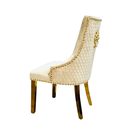 Majestic Lion Knocker Chair - Gold Range