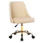 Cream office chair with gold metal base on a white background