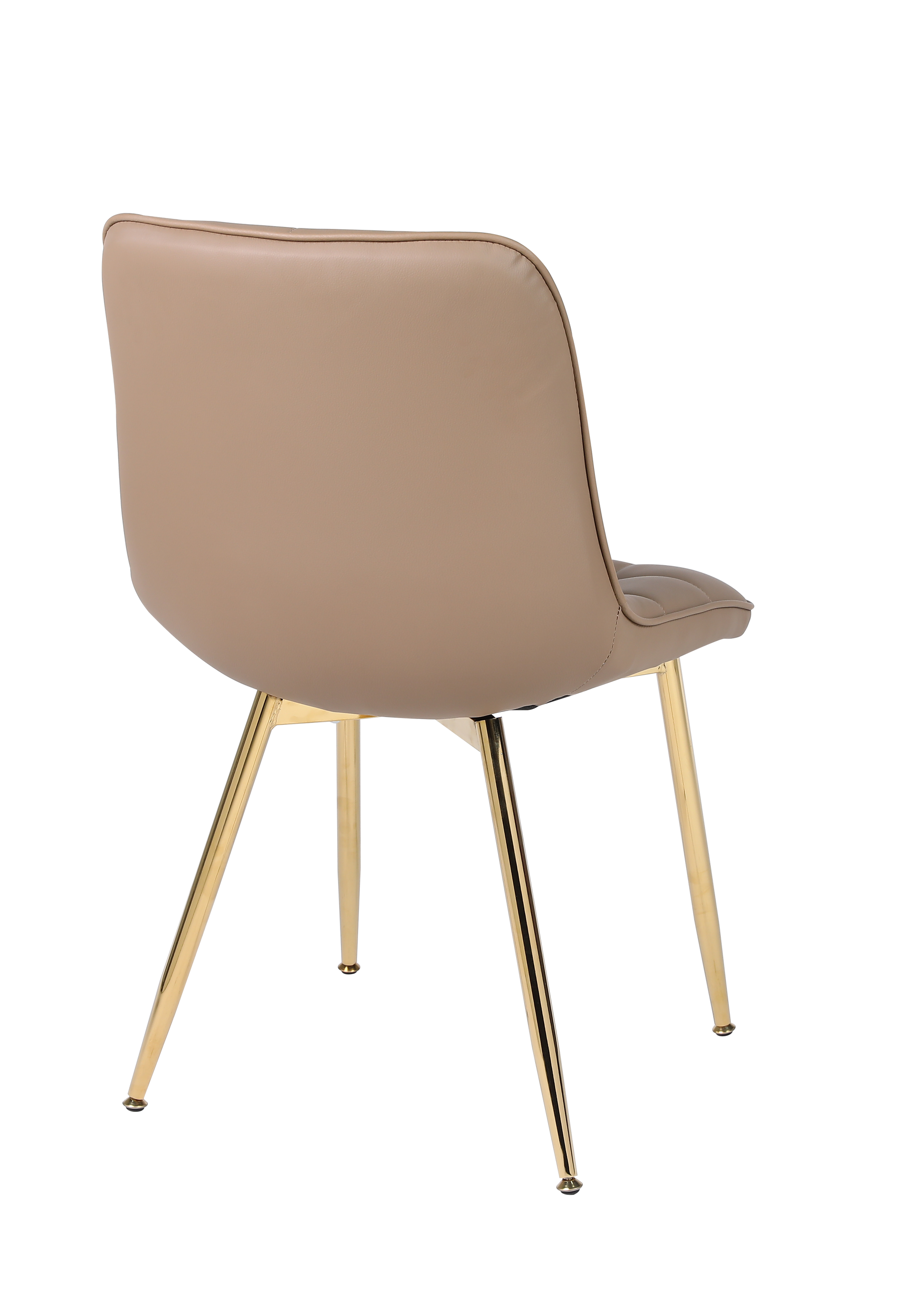 Beige chair with gold legs on a white background
