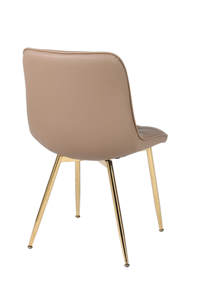 Beige chair with gold legs on a white background
