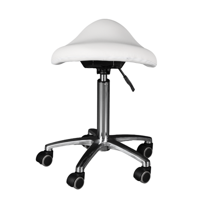 White stool with a swivel base on a white background