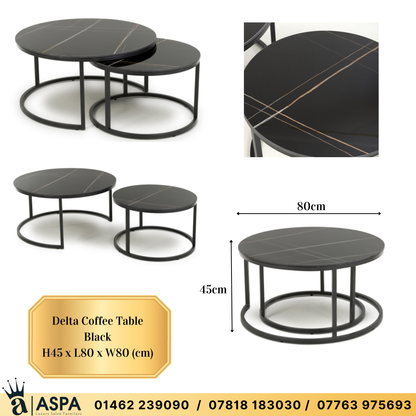 Delta Coffee Waiting Reception Table Black