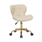 Beige office chair with gold base on a white background