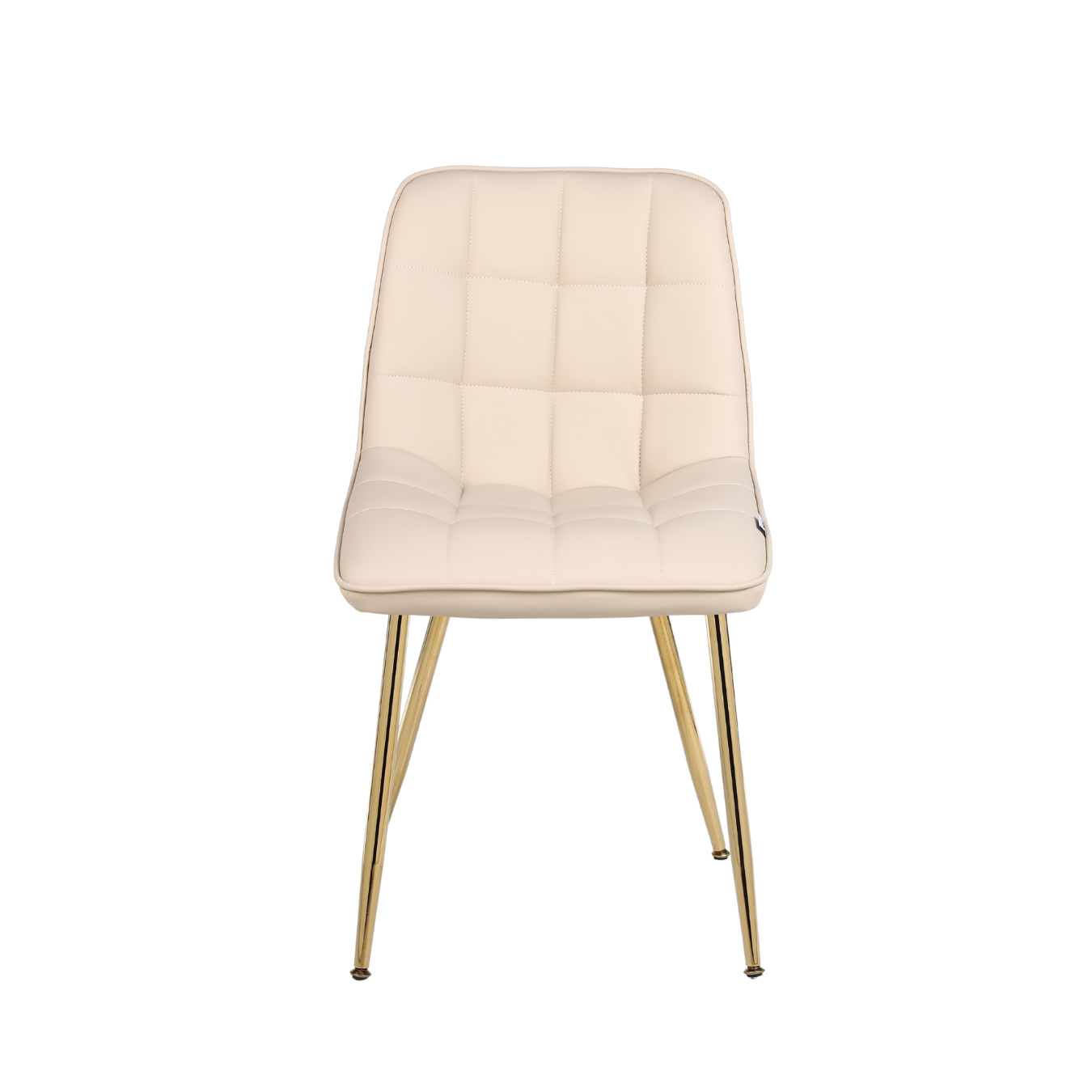 Cream chair with gold legs on a white background