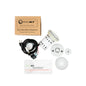 ecoJet pool cleaning system with components and packaging on a white background