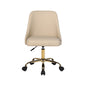 Cream office chair with gold metal base on a white background