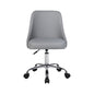 Gray office chair with a chrome base on a white background