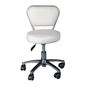 White office chair with a chrome base on a white background