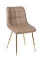 Beige chair with gold legs on a white background