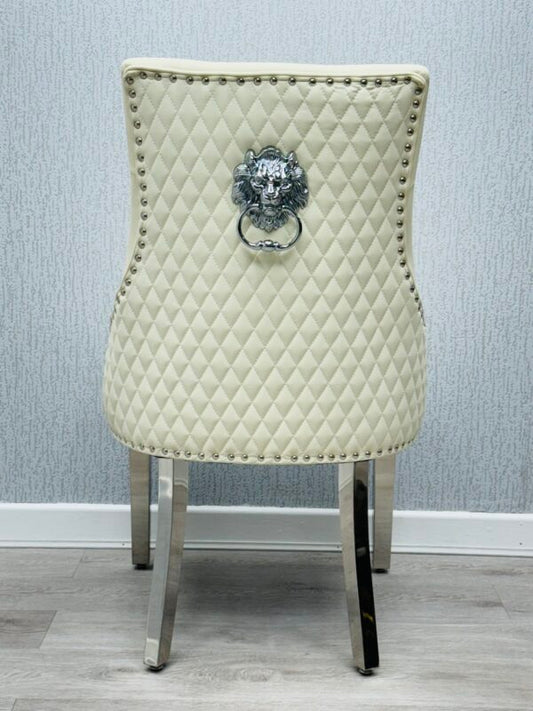 Majestic Lion Knocker Chair - PU Faux Leather
