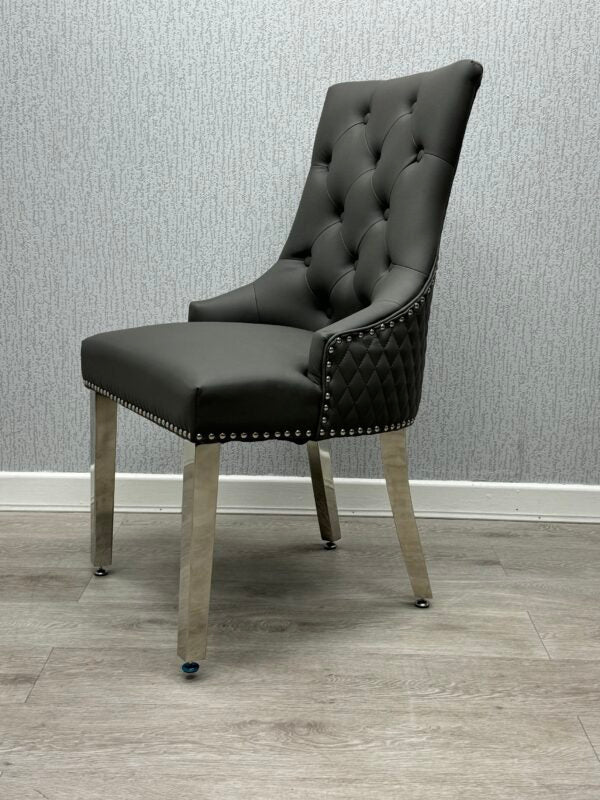 Majestic Lion Knocker Chair - PU Faux Leather