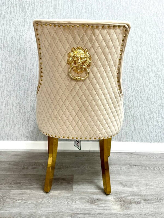 Majestic Lion Knocker Chair - Gold Range