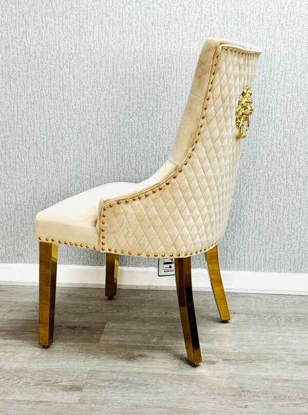 Majestic Lion Knocker Chair - Gold Range