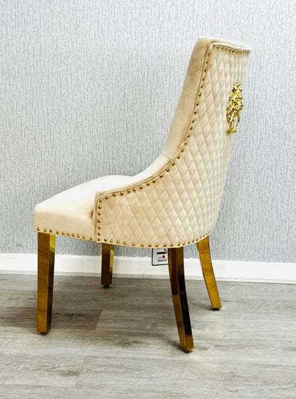 Majestic Lion Knocker Chair - Gold Range