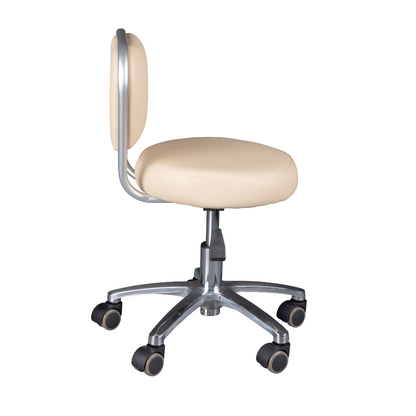 Beige office chair with a metal frame on a white background