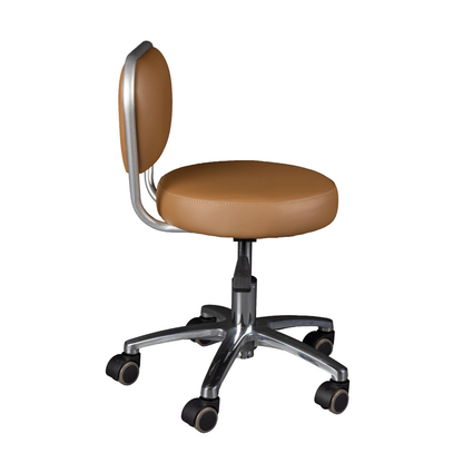 Brown office chair with a metal frame on a white background