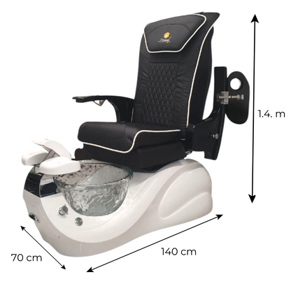 Ghế Pedicure ASPA Diamond - Chân đen - Tay vịn đen