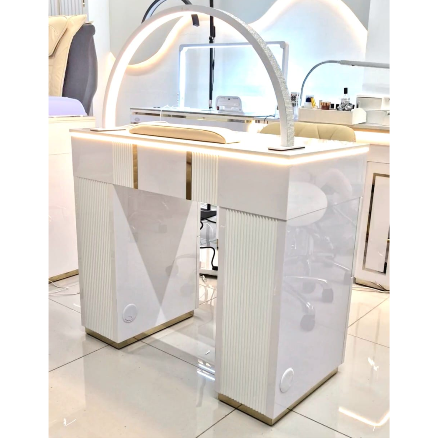 Elegante Nail Table Marble Top