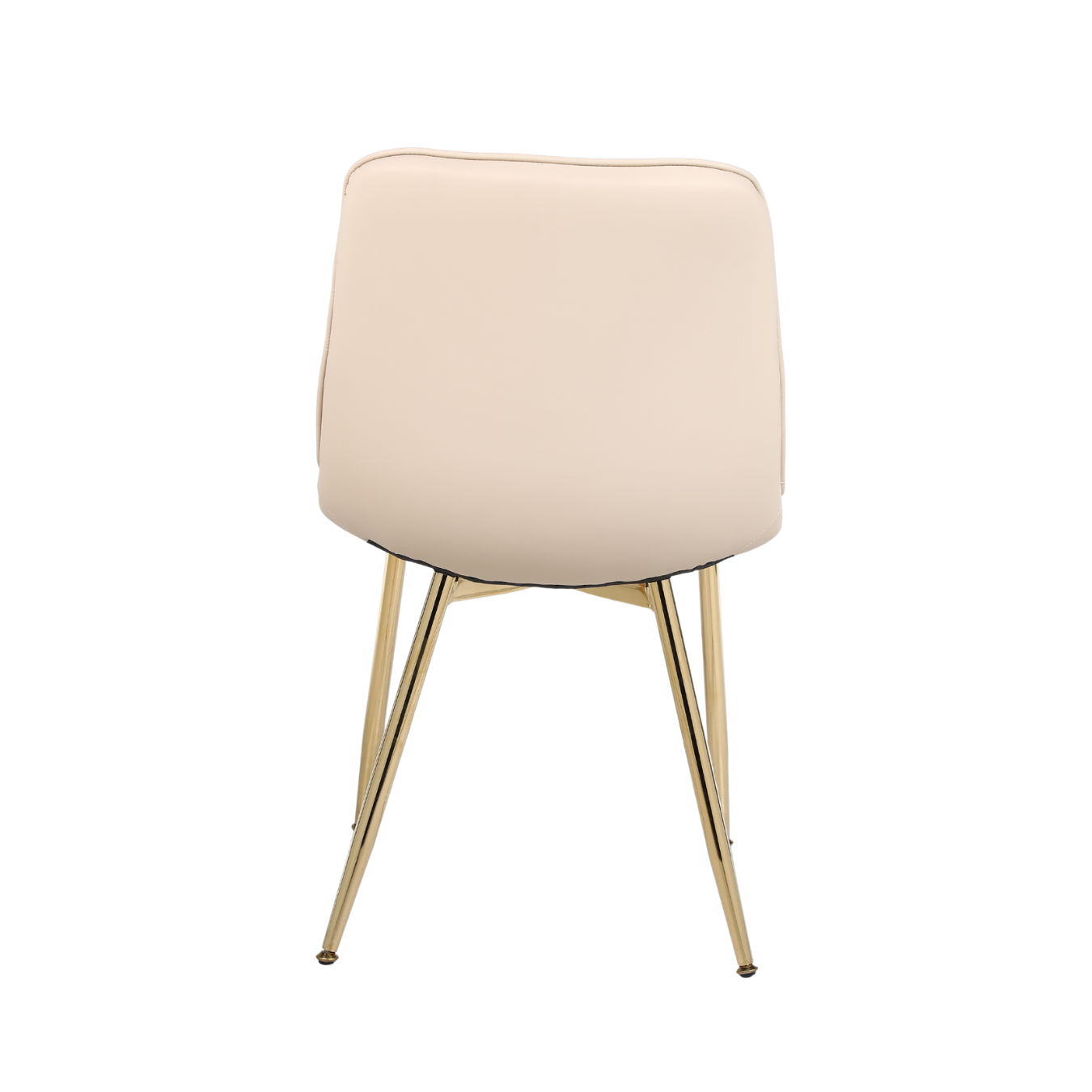 Cream chair with gold legs on a white background