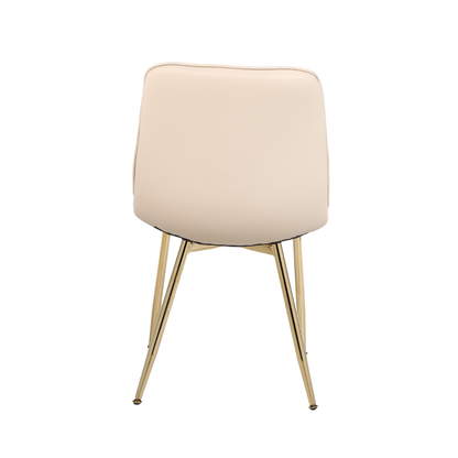 Cream chair with gold legs on a white background