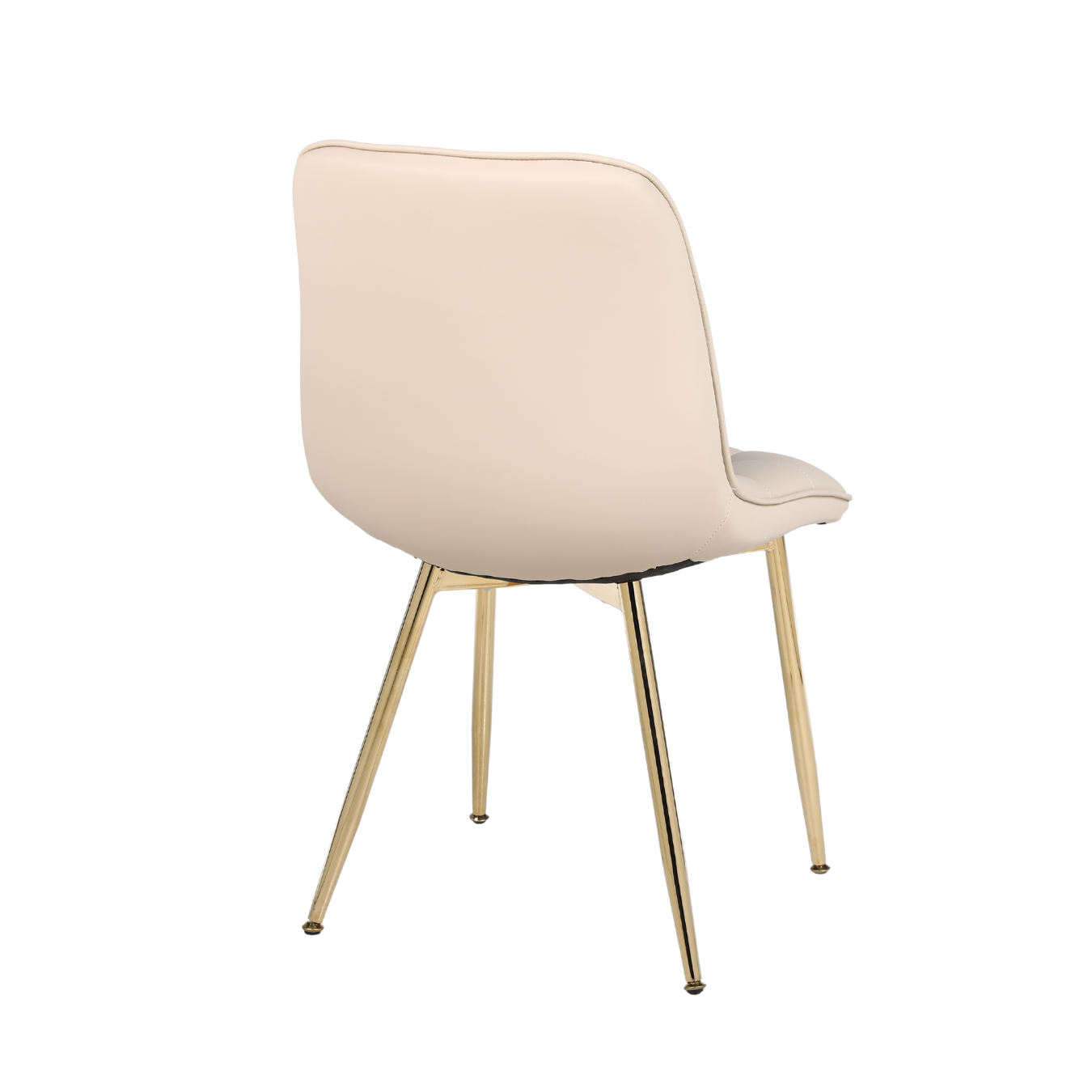 Cream chair with gold legs on a white background