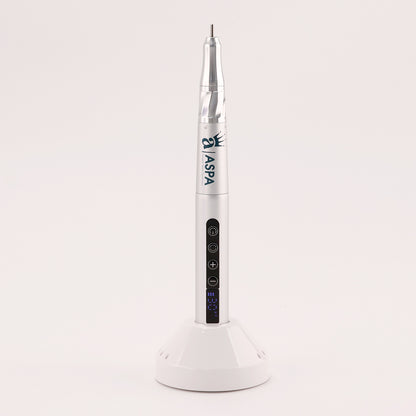 White nail drill tool with brand logo on a white background