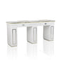 Nail Table - Diamond Manicure Table - Double Station 180 cm - Silver detailing