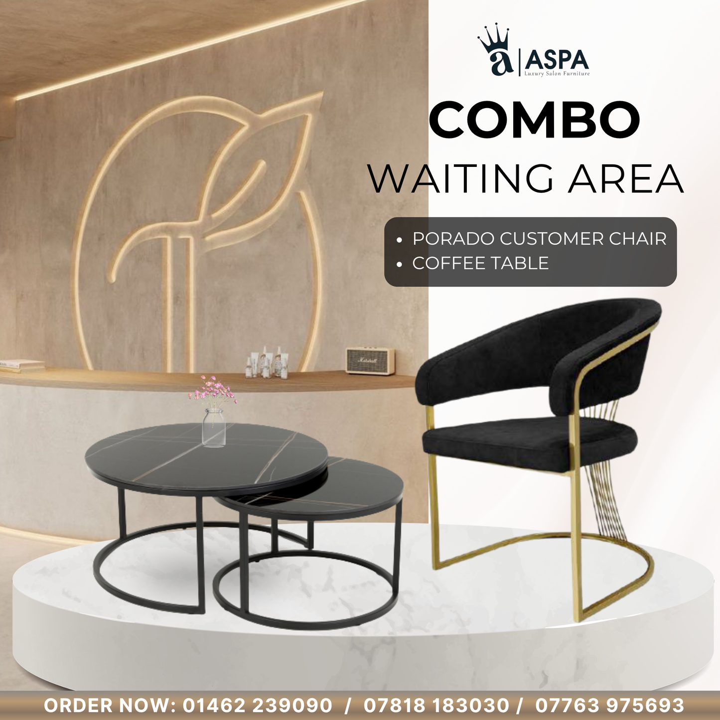 Delta Coffee Waiting Reception Table Black